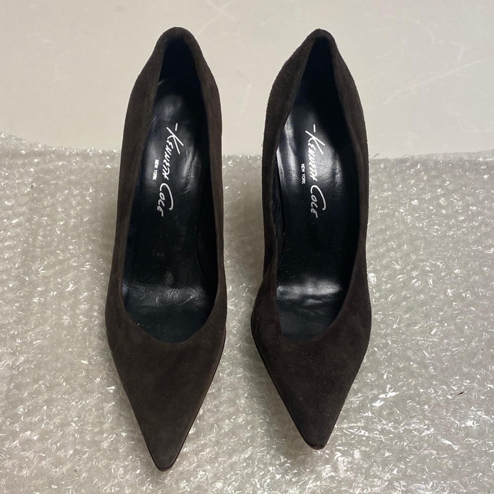 Kenneth Cole Dark Brown Suede Heels